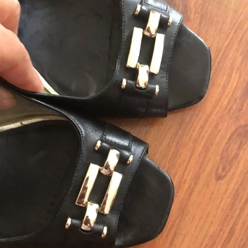 Banana Republic Black good peep toe heels 9